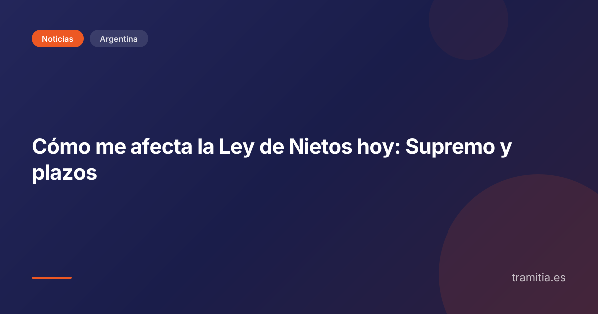Cómo me afecta la Ley de Nietos hoy: Supremo y plazos